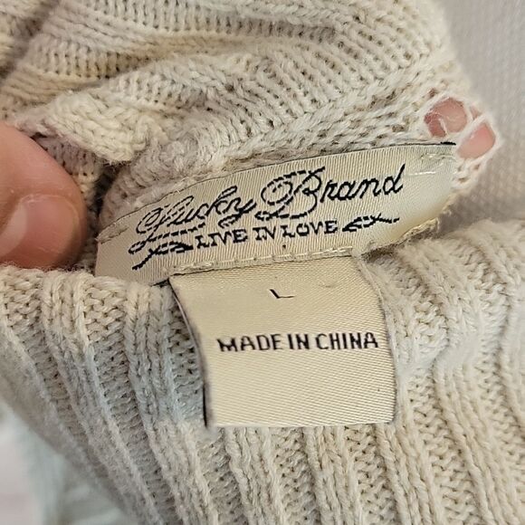 Lucky Brand, Cowl Neck Knit Sweater, Size Large - Picture 7 of 8
